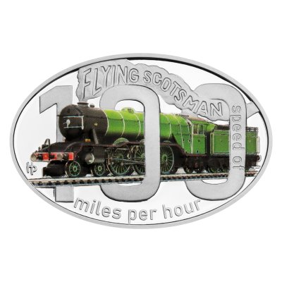 Stříbrná mince Slavné parní lokomotivy - Flying Scotsman proof – obrázek 1