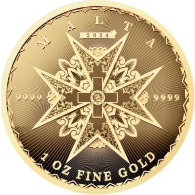 Zlatá mince Maltézský kříž 2024 1 Oz – obrázek 1