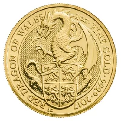 Zlatá investiční mince The Queen's Beast 2017 Dragon 31,1 g - obrázek 1