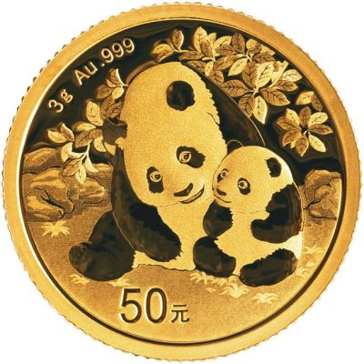 Zlatá mince 3 g Panda 2024 – Obrázek 1